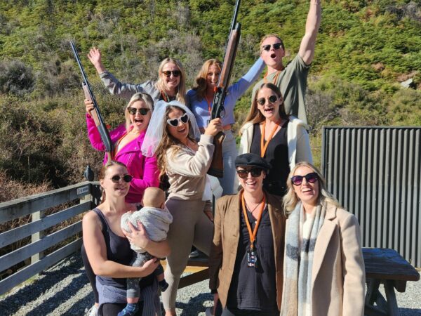 Hens Group trying Clay Target Shooting in Queenstown