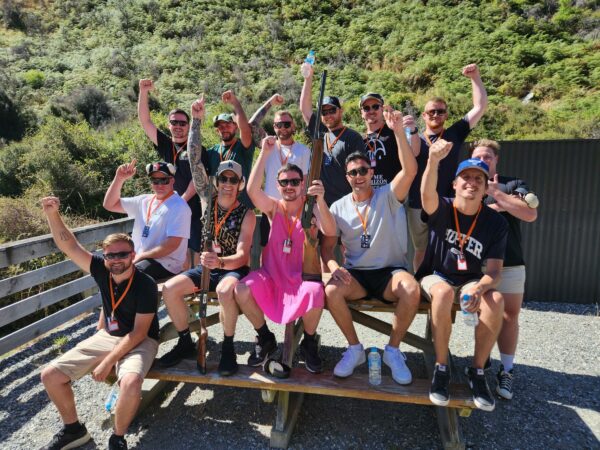 Bucks Group clay bird shooting at Break One Clay Target Shooting in Queenstown